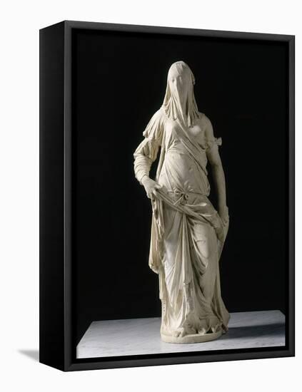 Femme voilée; figure allégorique de la Foi ?-Antonio Corradini-Framed Stretched Canvas