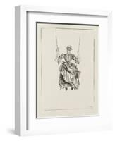 Femme vue de dos sur une balançoire-Jean Antoine Watteau-Framed Giclee Print