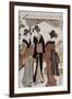 Femmes admirant des pivoines en fleurs-Torii Kiyonaga-Framed Giclee Print