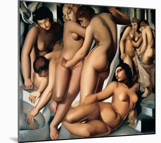 Femmes au Bain-Tamara de Lempicka-Mounted Premium Giclee Print