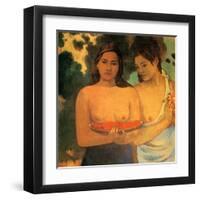 Femmes aux Mangues-Paul Gauguin-Framed Art Print