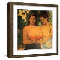 Femmes aux Mangues-Paul Gauguin-Framed Art Print