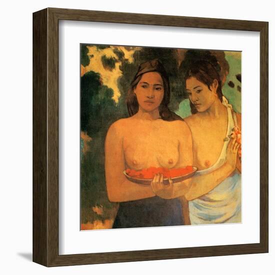 Femmes aux Mangues-Paul Gauguin-Framed Art Print