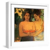 Femmes aux Mangues-Paul Gauguin-Framed Art Print