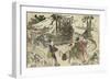 Femmes en promenade dans un jardin-Katsushika Hokusai-Framed Giclee Print