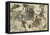 Femmes en promenade dans un jardin-Katsushika Hokusai-Framed Stretched Canvas