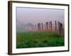Fence Across Foggy Meadow, Cades Cove, Great Smoky Mountains National Park, Tennessee, USA-Adam Jones-Framed Photographic Print