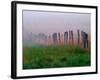 Fence Across Foggy Meadow, Cades Cove, Great Smoky Mountains National Park, Tennessee, USA-Adam Jones-Framed Photographic Print