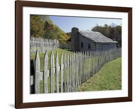 Fence and Cabin, Hensley Settlement, Cumberland Gap National Historical Park, Kentucky, USA-Adam Jones-Framed Photographic Print