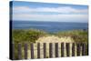 Fence and Sand Dunes on Coast-Paul Souders-Stretched Canvas