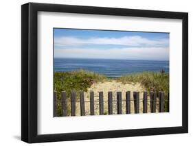 Fence and Sand Dunes on Coast-Paul Souders-Framed Photographic Print
