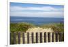 Fence and Sand Dunes on Coast-Paul Souders-Framed Photographic Print