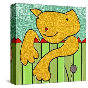 Fence Cat-Penny Keenan-Stretched Canvas