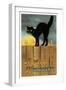 Fence Cat-Vintage Apple Collection-Framed Giclee Print