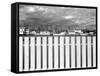 Fence, Clouds, and a Connecticut Town-Jack Delano-Framed Stretched Canvas