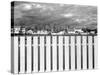 Fence, Clouds, and a Connecticut Town-Jack Delano-Stretched Canvas