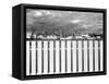 Fence, Clouds, and a Connecticut Town-Jack Delano-Framed Stretched Canvas