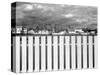 Fence, Clouds, and a Connecticut Town-Jack Delano-Stretched Canvas