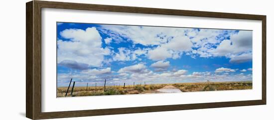 Fence in a field, New Mexico, USA-null-Framed Photographic Print