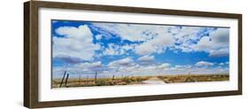 Fence in a field, New Mexico, USA-null-Framed Photographic Print