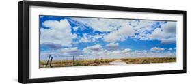 Fence in a field, New Mexico, USA-null-Framed Photographic Print