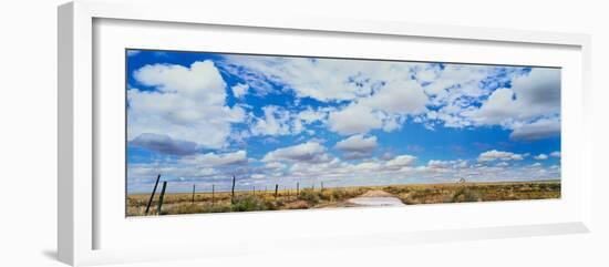 Fence in a field, New Mexico, USA-null-Framed Photographic Print