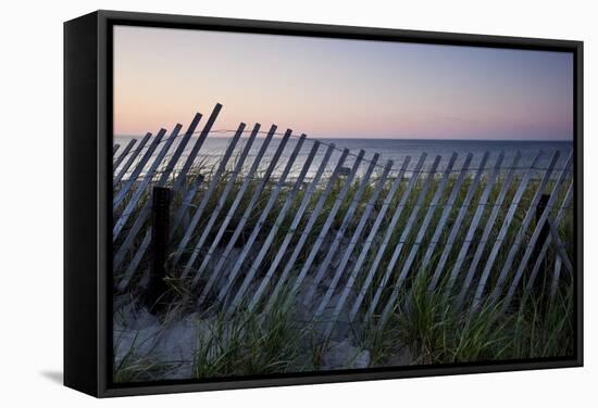 Fence in Sand Dunes, Cape Cod, Massachusetts-Paul Souders-Framed Stretched Canvas