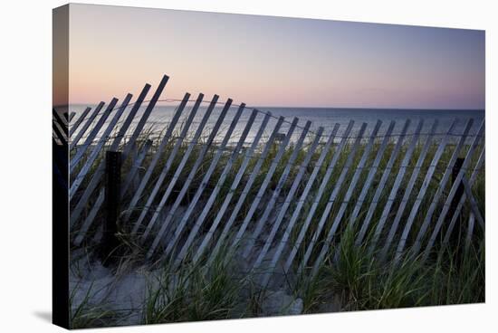 Fence in Sand Dunes, Cape Cod, Massachusetts-Paul Souders-Stretched Canvas