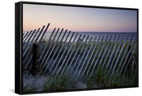 Fence in Sand Dunes, Cape Cod, Massachusetts-Paul Souders-Framed Stretched Canvas