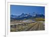 Fence Lined road and San Juan Mountain Range, Colorado-Darrell Gulin-Framed Photographic Print