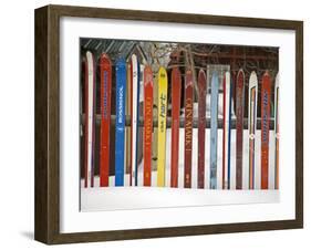 Fence Made from Skis, City of Leadville. Rocky Mountains, Colorado, USA-Richard Cummins-Framed Photographic Print