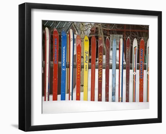 Fence Made from Skis, City of Leadville. Rocky Mountains, Colorado, USA-Richard Cummins-Framed Photographic Print