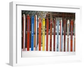 Fence Made from Skis, City of Leadville. Rocky Mountains, Colorado, USA-Richard Cummins-Framed Photographic Print