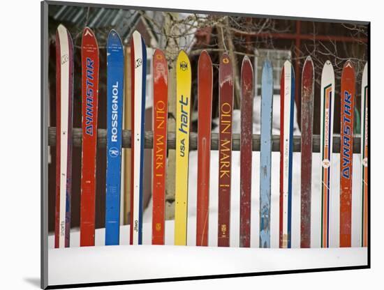 Fence Made from Skis, City of Leadville. Rocky Mountains, Colorado, USA-Richard Cummins-Mounted Photographic Print