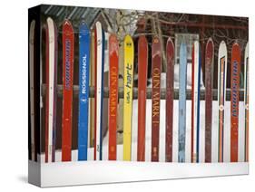 Fence Made from Skis, City of Leadville. Rocky Mountains, Colorado, USA-Richard Cummins-Stretched Canvas