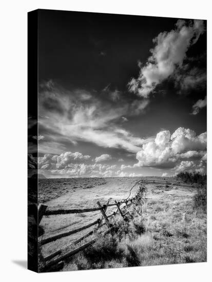 Fence on Gros Ventre Road in Wyoming-Dean Fikar-Stretched Canvas