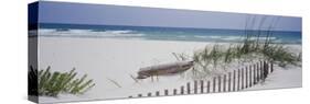 Fence on the Beach, Alabama, Gulf of Mexico, USA-null-Stretched Canvas