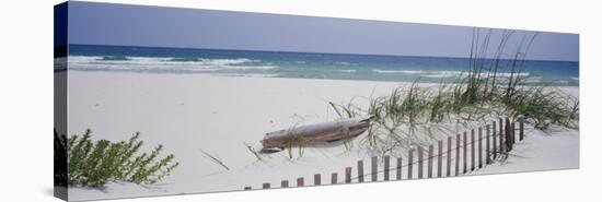 Fence on the Beach, Alabama, Gulf of Mexico, USA-null-Stretched Canvas