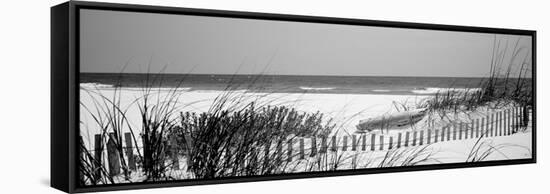 Fence on the Beach, Bon Secour National Wildlife Refuge, Gulf of Mexico, Bon Secour-null-Framed Stretched Canvas