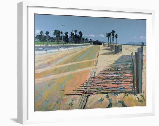 Fence on the Beach, Santa Monica, USA, 2002-Peter Wilson-Framed Giclee Print