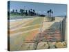 Fence on the Beach, Santa Monica, USA, 2002-Peter Wilson-Stretched Canvas