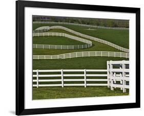 Fence Winding Across Calumet Horse Farm, Lexington, Kentucky, USA-Adam Jones-Framed Photographic Print