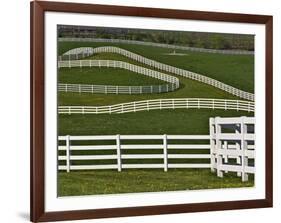 Fence Winding Across Calumet Horse Farm, Lexington, Kentucky, USA-Adam Jones-Framed Photographic Print