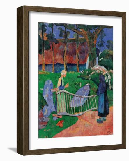 Fence with Flowers-Paul Serusier-Framed Art Print