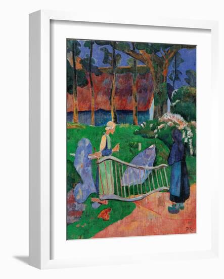 Fence with Flowers-Paul Serusier-Framed Art Print
