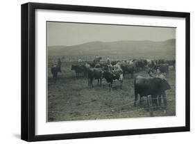 Fenced In Cattlemen-D. Marsh-Framed Art Print