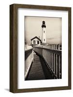 Fenced Path to the Lighthouse, Pigeon Point, CA-George Oze-Framed Photographic Print