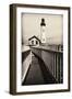 Fenced Path to the Lighthouse, Pigeon Point, CA-George Oze-Framed Photographic Print