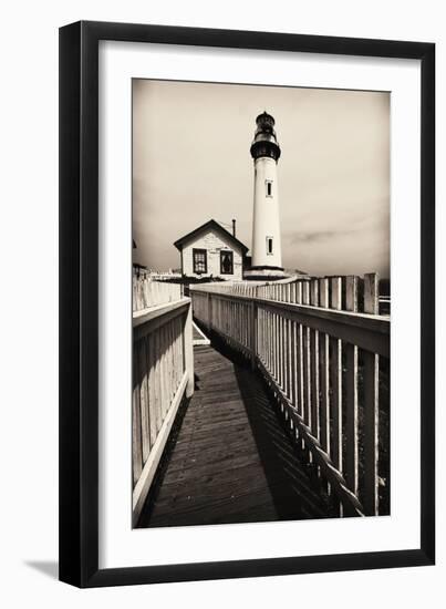 Fenced Path to the Lighthouse, Pigeon Point, CA-George Oze-Framed Photographic Print