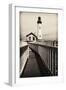 Fenced Path to the Lighthouse, Pigeon Point, CA-George Oze-Framed Photographic Print